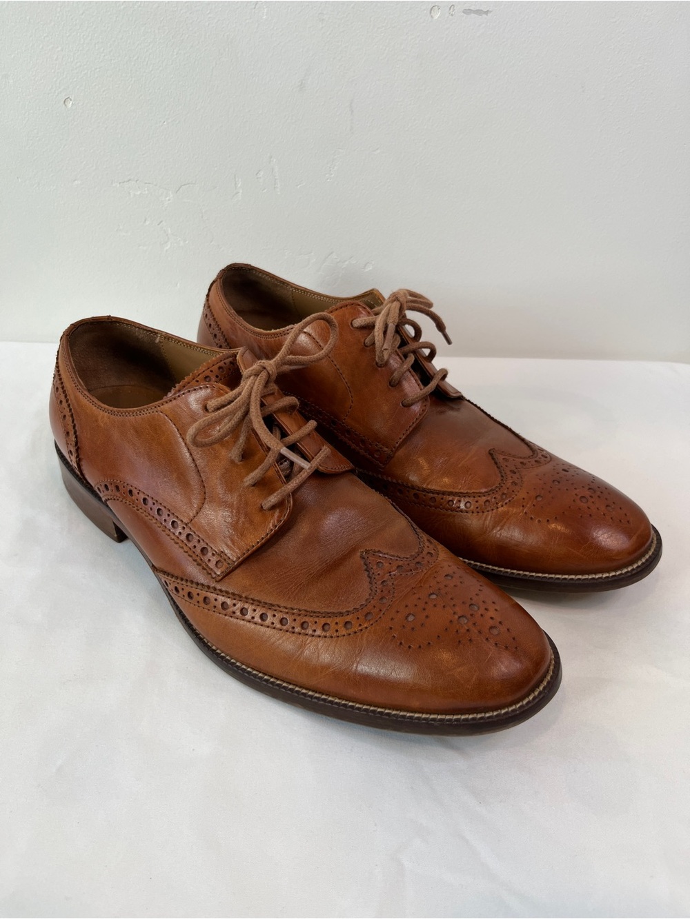 Cole Haan Williams II Tan Brown Leather Wingtip Oxfords Mens Size 9.5M C22266